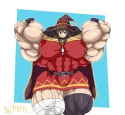 abs biceps breasts female hyper_muscles kono_subarashii_sekai_ni_shukufuku_wo! matl megumin muscles muscular muscular_arms muscular_female muscular_legs muscular_thighs pecs