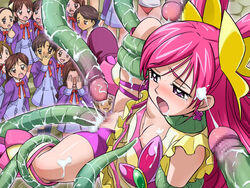 blush breasts censored clothing crowd crowd_watching cum cum_in_pussy cum_on_hair cure_dream eyes female hair haruyama_kazunori lolita_channel magical_girl multiple_females nipples nozomi_yumehara pink_hair precure pretty_cure purple_eyes pussy restrained_by_tentacles sex shorts small_breasts spread_legs suspended_via_tentacles tentacle tentacle_around_neck tentacle_in_pussy tentacles_around_arms tentacles_around_legs torn_clothes uniform vagina