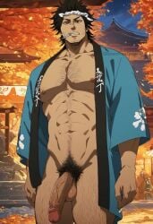 abs ai_generated balls bara biceps big_balls big_penis black_clover glutenfree_bara male male_nipples male_only male_pubic_hair muscular_male nipples nude pecs penis yami_sukehiro