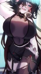 1girls belly_button big_ass big_breasts big_butt breasts bubble_butt female furiwesa jane_doe_(zenless_zone_zero) pantyhose rat rat_girl ripped_pantyhose saliva shorts thick_thighs thighs tight_clothing tight_shorts tongue tongue_out visible_breath zenless_zone_zero