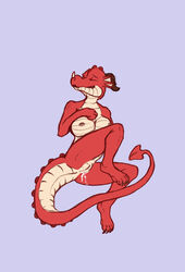 anthro ass cum cum_inside cute dragon female hindpaw horn mr2cats pads paws pussy raised_tail seductive solo