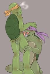3_fingers anal anal_fingering anal_fluids anal_juice_drip anal_juice_on_finger anal_juice_string anthro anthro_on_anthro anus ass blackdragon-sama bodily_fluids brother_(lore) brothers_(lore) closed_eyes cum cum_on_tongue cum_string digital_media_(artwork) donatello_(tmnt) duo ejaculation erection feet fingering fingering_partner fingers genital_fluids genitals hand_on_head hi_res humanoid_genitalia humanoid_penis incest_(lore) male male/male mask michelangelo_(tmnt) orgasm orgasm_face penis plantigrade reptile saliva saliva_string scalie sex shell sibling_(lore) simple_background sitting standing tail teenage_mutant_ninja_turtles toes tongue tongue_out turtle