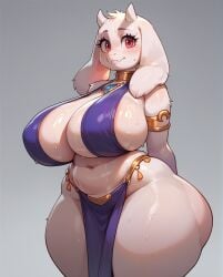 1girls ai_generated anthro anthro_only breasts female female_only furry furry_only huge_breasts huge_thighs jewelry navel rocksolidart slightly_chubby slightly_chubby_anthro slightly_chubby_female solo solo_female thick_thighs toriel undertale undertale_(series) wide_hips