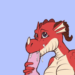 anthro cum cute dragon fellatio female horn mr2cats oral oral_sex paws sex solo