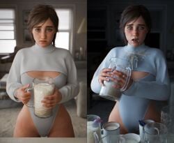1girls 3d breasts cum cum_in_container cum_in_cup cum_in_mouth cum_on_breasts curvaceous curvy curvy_figure drinking drinking_cum ellie_(the_last_of_us) ellie_williams female female_only hips light-skinned_female light_skin mature mature_female naughty_dog sandreiio slim_waist the_last_of_us the_last_of_us_2 thick thick_hips thick_legs thick_thighs thighs voluptuous waist wide_hips