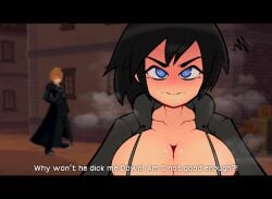 1boy 1girls big_breasts frown kingdom_hearts roxas sketchydrawin wanting_sex xion