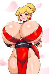 1girls 2024 2d 2d_(artwork) big_ass big_lips big_thighs blonde_hair breast_grab breasts breasts_bigger_than_head breasts_squeezed_together buns bursting_breasts ear_piercing earrings female gigantic_breasts grabbing_own_breast huge_breasts huge_lips huge_thighs hyper iggy-bomb inner_sideboob king_of_fighters large_breasts light-skinned_female lips lipstick looking_at_viewer looking_down looking_pleasured mai_shiranui_(cosplay) make_up makeup mario_(series) massive_breasts nintendo no_bra no_underwear pink_lips pink_lipstick pony_tail ponytail princess_peach princess_peach:_showtime! revealing_clothes shiny_ass shiny_breasts shiny_butt shiny_hair shiny_skin short_hair sideass sideboob skimpy skimpy_clothes solo thick_thighs thighs yellow_hair