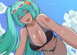 1girls ass big_ass big_breasts big_thighs black_bikini blue_eyes blue_hair brazil brazilian brazilian_female brazilian_miku breasts coubalty cyan_eyes cyan_hair female female_only from_below half-closed_eyes hatsune_miku huge_ass huge_thighs large_breasts latin_american_hatsune_miku_(meme) long_hair looking_at_viewer looking_down open_mouth smile solo sunglasses sunglasses_on_head tagme tan tan_body thick_hips thick_thighs thighs twintails twitter_username vocaloid