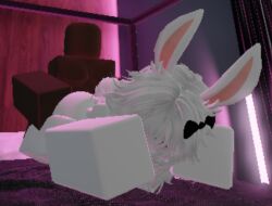 1boy 1girls bunny_ears bunny_girl bunny_tail roblox roblox_game robloxian sex white_body white_hair_on_black_hair