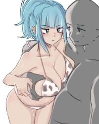 bikini blue_hair brawl_stars groping janet_(brawl_stars) marachu popstar_janet tagme