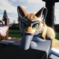 3d big_ass big_breasts big_penis blowjob golden_tiger outside picnic roblox robloxian smg32 sucking_penis tiger