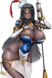 1girls dark-skinned_female dark_skin dark_skinned_female erorange fate/grand_order fate_(series) huge_breasts looking_at_viewer revealing_clothes scheherazade_(fate) thick_thighs wide_hips