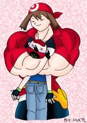 abs ash_ketchum biceps big_muscles breasts female hyper_muscles large_muscles matl may_(pokemon) muscles muscular muscular_arms muscular_female muscular_legs muscular_thighs pecs pokemon satoshi_(pokemon)