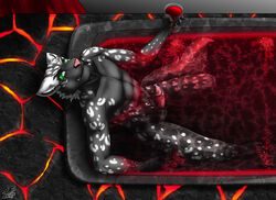 alcohol bathtub beverage blood darkgoose faolan furry hell male male_only no_humans snolf solo wine