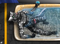 alcohol bath bathtub beverage darkgoose faolan male male_only no_humans snolf solo wine