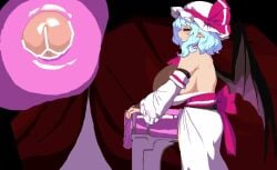 1futa 2d animated audible_ejaculation bat_wings blue_hair breeding_mount condom_filling cum cum_inside digital_media excessive_cum feet_out_of_frame futa_only futanari hat huge_breasts huge_cock intersex masturbation musi_cassie pixel_art pointy_ears remilia_scarlet ribbon short_playtime shorter_than_30_seconds sideboob solo sound takorin touhou vampire vampire_girl video white_clothing white_dress wings