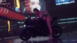 1girls 3d 3d_(artwork) abs accessories_only big_ass bike biker_girl black_nail_polish black_nails blender bmw brn0 brown_hair collar cyberpunk cyberpunk_background exhibitionism fit fit_female glasses gun_holster hand_on_ass handgun holster lara_croft lara_croft_(survivor) large_ass leather_straps light-skinned_female light_skin long_hair medium_breasts neon neon_lights nipple_piercing nude nude_female painted_fingernails painted_nails painted_toenails pierced_nipples pistol ponytail public public_nudity round_glasses self_upload smile smiling smiling_at_viewer solo solo_female solo_focus tagme tomb_raider tomb_raider_(survivor) watermark