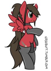 brown_hair collar equine girly hair male my_little_pony nasu nasubutt original_character pegasus penis socks solo wings