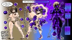 after_transformation artist_signature ass_bigger_than_head ass_expansion assimilation big_ass big_breasts big_butt bodysuit breast_expansion breast_growth breast_growth_(enlargement) breasts brown_hair butt_expansion child_bearing_hips curvaceous curvaceous_figure curvy curvy_female curvy_figure dialogue english_text female futanari futanari_transformation glitch glitching huge_ass huge_breasts huge_butt identity_death looking_at_viewer original original_artwork original_character original_characters post-transformation self_upload sequence short_hair skintight superweirdman tech_control tentacle text text_bubble thick_thighs transformation transformation_sequence wide_hips