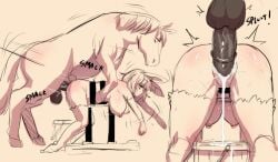 1girls animal animal_genitalia anthro breasts bunny_girl corpse cum cum_drip cum_in_pussy cum_inside death empty_eyes female_death furry gore guro horse horsecock huge_breasts huge_cock kurohime_(artist) mounting necrophilia nipples rape sepia short_hair snuff straight vaginal_penetration zoophilia