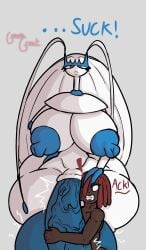1boy 1boy1futa 1futa 1futa1boy 2d antennae_(anatomy) anthro big_ass big_balls big_breasts big_penis blue_nipples blue_penis brown_eyes cockroach cockroach_girl cockroach_humanoid dark-skinned_male dark_skin dialogue english_text futa_on_male futadom futanari gritted_teeth guavagrunt hand_on_head holding_penis huge_ass huge_balls huge_breasts huge_cock hugging hugging_penis inevitable_penis_sucking inevitable_rape inevitable_sex insect_girl insects larger_futa locs looking_at_another looking_at_partner looking_at_penis looking_down male malesub nude nude_futa nude_male one_eye_closed orange_eyes pheromosa pokemon pokephilia red_hair roach roach_girl sfx sheath simple_background smaller_male speech standing text thick_thighs thighs veiny_penis white_body writing