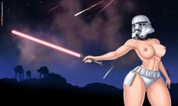 1girls alluring background_thighs_thighs big_breasts big_thighs bigboobs breasts cosmic_background covered_head curvy female female_focus female_only fit fit_body fit_female front_view girl_solo helmet human legs light-skinned_female light_skin metal night night_sky only_girl only_woman pale-skinned_female pale_skin partially_clothed posing posing_for_the_viewer posing_for_viewer senbonzakuraart solo solo_female solo_focus solo_girl solo_woman star_wars stockings stormtrooper stormtrooper_(female) stormtrooper_helmet sword thick_hips thick_legs thick_thighs thighhighs thighs voluptuous voluptuous_female weapon wide_hips woman_only woman_solo