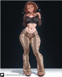 ai ai-created ai_art ai_assisted ai_generated big_ass big_breasts blush_lines boku_no_hero_academia female female_only fingers_together my_hero_academia ochako_uraraka staring_at_viewer thick_thighs uraraka_ochako yoga_pants