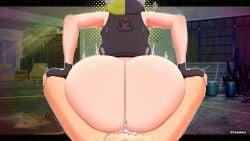 1boy 1boy1girl 1girls 3d anby_demara cum cum_inside cyshen female gloves hands_on_knees huge_ass jacket male male/female motion_lines tagme thick_ass thick_thighs thighs wide_hips zenless_zone_zero