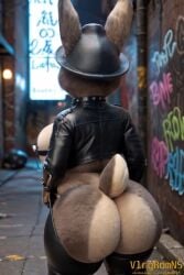 ahe_gao ai_generated animated anthro ass back_alley big_butt bonnie_hopps bubble_butt clothing collar curvaceous curvy_figure disney female furry hat headgear headwear huge_butt jacket lagomorph legwear leporid looking_at_viewer looking_pleasured mammal mature_female narrowed_eyes rabbit shaking_butt solo spiked_collar spikes tagme teasing tongue tongue_out topwear video video vlrgromns voluptuous zootopia