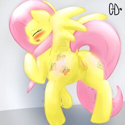 anus ass blush clopper-dude equine female fluttershy_(mlp) friendship_is_magic my_little_pony pegasus pussy pussy_juice solo straight_hair wings