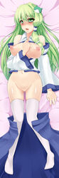 akaneman breasts high_resolution large_breasts long_image nipples pussy sanae_kochiya tall_image touhou usami_akane