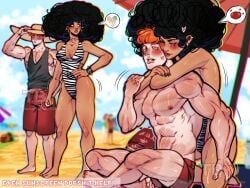 1boy 1boy1girl 1girls 2025 athletic athletic_male beach beach_hat big_breasts black_cat_(marvel) black_cat_(ultimate_2024) black_hair black_nail_polish blue_eyes blush blush_lines blushing_male breasts choker collar color colored curly_hair curly_hair_female curly_hair_male curvaceous curvaceous_body curvaceous_female curvaceous_figure curvaceous_hips curvy curvy_body curvy_female curvy_figure curvy_hips dark-skinned_female dark_skin ear_piercing felicia_hardy felicia_hardy_(ultimate_2024) female femblacked green_eyes hat hourglass_figure hug_from_behind hugging_from_behind ice_cream interracial light-skinned_male light_skin lipstick_mark male marvel marvel_comics muscular muscular_male nail_polish nails_painted no_sex older_female older_female_and_younger_male pinup red_hair red_lipstick red_pants richard_parker_ii richard_parker_ii_(ultimate_spider-man) shiny shiny_skin short_pants smile smiley_face smiling smiling_at_partner spider-man_(series) superhero superheroine swimsuit swimwear thick thick_breasts thick_legs thick_lips thick_thighs tilibeshka tomato ultimate_black_cat ultimate_spider-man ultimate_spider-man_(2024) ultimate_spider-man_(comic) voluptuous voluptuous_female watermark wholesome wholesome_hug wink winking younger_male ♡