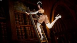 3d apron apron_only ass big_breasts bioshock bioshock_infinite blue_eyes breasts bubble_butt busty elizabeth_comstock female female_focus female_only hourglass_figure maid maid_apron maid_headdress maid_uniform makeup nic_otine pussy tagme vagina wide_hips