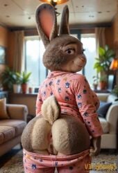 ahe_gao ai_generated animated anthro anus ass big_breasts big_butt bonnie_hopps breasts bubble_butt clothing curvaceous curvy_figure disney female furry genitals huge_butt lagomorph leporid living_room looking_pleasured mammal mature_female narrowed_eyes overweight pajamas pussy rabbit rear_view shaking_butt solo tagme teasing video video vlrgromns voluptuous zootopia