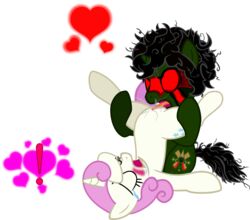 1girls arched_back artist_request beige black cunnilingus female female_ejaculation friendship_is_magic green grey_body hasbro heart licking male my_little_pony oral original_character pink pony pussy pussy_juice red_eyes simple_background squirting straight tongue twinkleshine white_background white_body white_fur