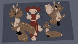 animal_genitalia animal_penis anthro antlers ass balls big_balls big_butt big_ears big_penis blush boots breasts cervine_genitalia cervine_penis clothed clothing deer demon digital_media_(artwork) duo erection eyewear female footwear freckles fur genitals glasses glistening glistening_balls glistening_body glistening_genitalia gynomorph hair horn huge_balls huge_cock humanoid hyper hyper_balls hyper_genitalia hyper_penis intersex intersex/male latte_(thadeef3) looking_at_viewer male mammal messy_hair penis restricted_palette saggy_balls shocked shoes simple_background tail text thadeef3 toony toony_expression toony_eyes torn_clothing vein
