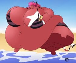 bbw big_breasts bikini breasts cleavage female furry huge_breasts hyper mad_n_evil overweight tagme thick_thighs weight_gain weight_gain_female wide_hips