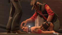 ass_up boot_licking boot_worship clothed_male_nude_male domination finchtheidiot forced forced_submission gay head_down_ass_up holding_head_down licking male male_only marking marks_on_body on_knees pinned pinned_down pushing_head restrained rough_sex scout_(team_fortress_2) scratch_marks scratches scratching sfm sniper_(team_fortress_2) source_filmmaker team_fortress_2 tf2 yaoi