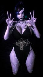 1girls 3d 4k android android_girl ass belly belly_button big_ass big_breasts big_lips black_hair black_lipstick blacked blue_eyes blue_nails breasts breasts_bigger_than_head choker chromatic_aberration crashbanditkut curvy curvy_figure demi_(subverse) dress eyeshadow female female_focus glowing glowing_eyes hair hi_res high_resolution highres huge_breasts huge_thighs light-skinned_female light_skin lips makeup nail_polish nails nose_piercing on_knees peace_sign piercing qos qos_tattoo queen_of_spades queen_of_spades_symbol queen_of_spades_tattoo robot robot_girl robot_humanoid septum_piercing short_hair solo spade_tattoo subverse thick thick_thighs thighs video_game_character video_games virt-a-mate virtamate voluptuous voluptuous_female