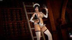 3d apron apron_only ass big_breasts bioshock bioshock_infinite blue_eyes breasts bubble_butt busty elizabeth_comstock female female_focus female_only hourglass_figure maid maid_apron maid_headdress maid_uniform makeup nic_otine pussy tagme vagina wide_hips