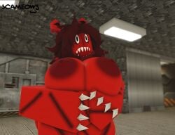 1female 1females 1girls 3d 3d_model big_breasts breasts breasts_out claws claws_out drakobloxxer eyelashes female high_quality holding holding_breast holding_breasts monster monster_girl nipples nude oc open_mouth original_character red_body red_hair red_nipples render rendered request roblox roblox_studio robloxian scameows tagme white_teeth