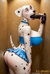 101_dalmatians ai_generated animated anthro ass big_breasts big_butt bottomwear breasts bubble_butt canid canine canis clothing collar curvaceous curvy_figure dalmatian dark_penis deep_throat domestic_dog fellatio female furry genitals glory_hole huge_breasts huge_butt male male/female mammal mature_female oral penile penis perdita pleated_skirt sex side_view skirt tagme tongue tongue_out tongue_out_fellatio topwear tube_top video video vlrgromns voluptuous