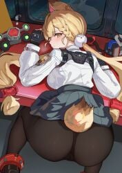 alice_thymefield ass ass_out bent_over bunny_ears bunny_tail pantyhose tail_lifting_skirt thiren zenless_zone_zero