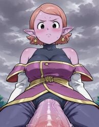 1futa ai_generated bare_shoulders big_penis blowjob chronoa dickgirl dragon_ball dragon_ball_heroes earrings elf_ears facing_viewer female from_below futanari futos9669 intersex looking_at_viewer penis penis_pointing_toward_viewer pointy_ears potara_earrings pov pov_eye_contact request saliva short_hair shy taker_pov viewed_from_below