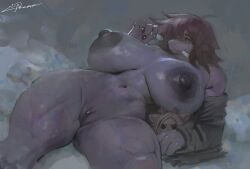 1girls alternate_version_available anthro areolae big_breasts black_nail_polish black_nails bottomless breasts deltarune female female_only hair hair_over_one_eye holding_object huge_breasts large_breasts long_hair nail_polish nails naked naked_female nipples nude nude_female nx147 plushie purple_body purple_hair purple_skin pussy reptile solo solo_female susie_(deltarune) thick_thighs thighs topless undertale vagina wide_hips yellow_eyes