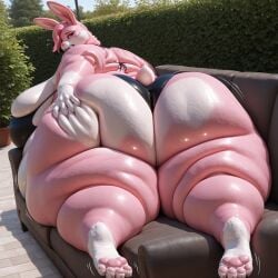 ai_generated angel_the_bunny anthro ass_bigger_than_head bbw big_ass big_breasts breasts bunny fat fat_ass fat_female fat_fetish female furry furry_female huge_ass huge_breasts hyper hyper_ass hyper_breasts large_ass large_breasts looking_at_viewer looking_back massive_ass massive_breasts morbidly_obese obese obese_female tagme thick_thighs