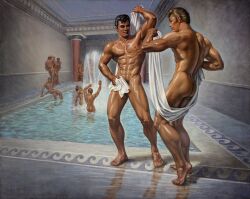 1956 dated gay george_quaintance male male_only no_visible_genitalia original traditional_media yaoi