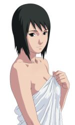 1girls black_eyes black_hair blush breasts female female_only half_naked kiripetals looking_at_viewer medium_breasts naruto naruto:_the_last naruto_(classic) naruto_(series) pinup plain_background shizune short_hair showing_breasts simple_background smile smiling_at_viewer smirk smirking_at_viewer solo sweaty_body towel towel_only upper_body wet wet_body white_background