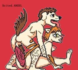 antropomorph canine cat_girl catgirl dog_penis feline female furry_female interspecies male penis pixel_art rule34 sex zoophillia