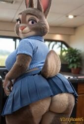ai_generated animated anthro anus ass big_butt bonnie_hopps bottomwear bubble_butt clothing curvaceous curvy_figure dancing disney female furry genitals huge_butt inside lagomorph leporid mammal mature_female narrowed_eyes pattern_clothing pattern_shirt pattern_topwear plaid plaid_clothing plaid_shirt plaid_topwear pleated_skirt pussy rabbit shaking_butt shirt skirt smile solo tagme teasing topwear video video vlrgromns voluptuous zootopia